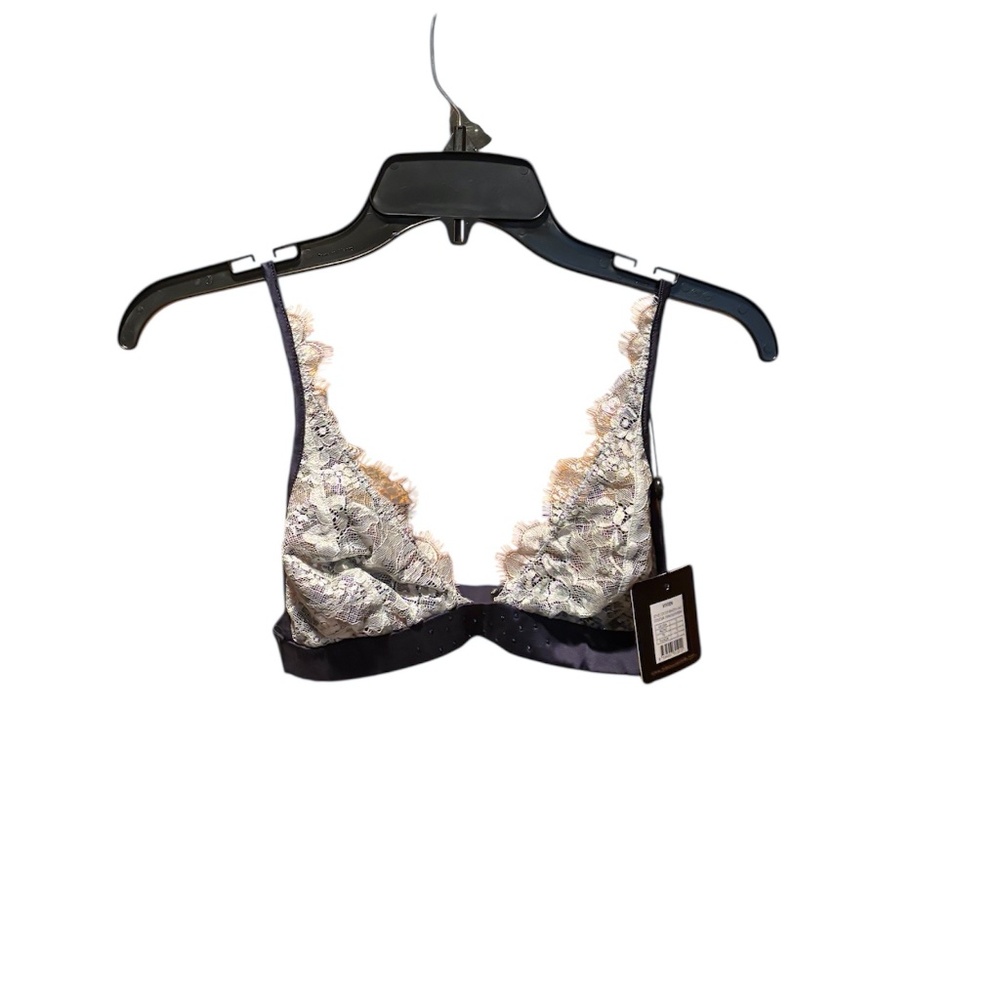 Pleasure State Vivien Soft Cup Bra in Evening Blue Silver Small NWT